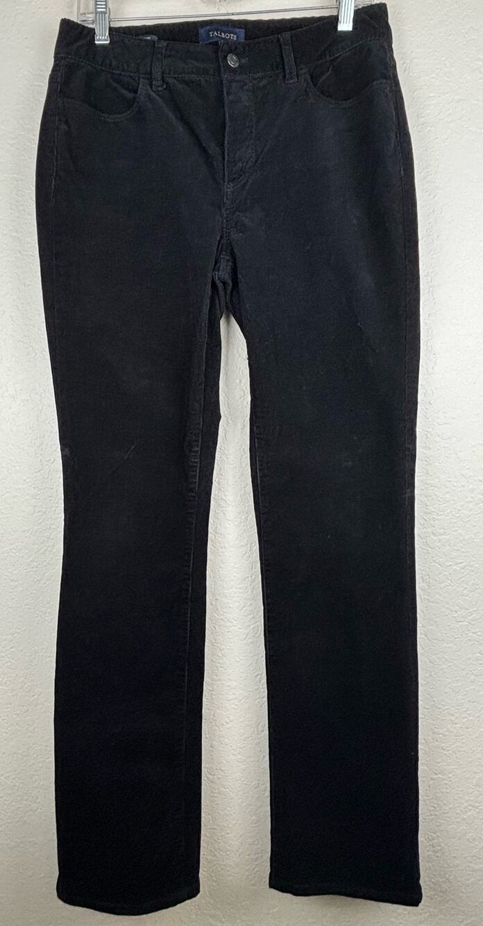 Talbots Heritage Black Corduroy Straight Leg Pants Size 6